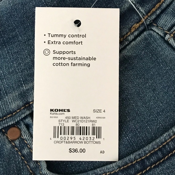 CROFT & BARROW Mid Rise Bermuda Shorts Medium Wash Jean Shorts Women’s Size 4 - Picture 9 of 16